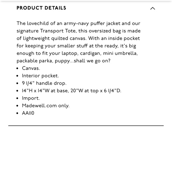 Madewell The Canvas Transport Tote Quilted Edition - Picture 7 of 11